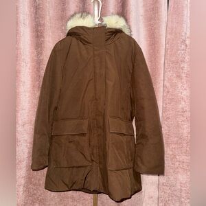 Women's Brown Hooded Parka